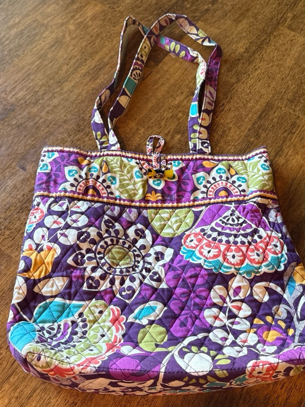 Vera Bradley Quilted Purple Floral Tote Bag